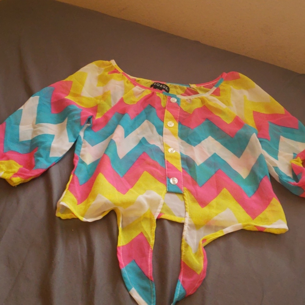 Colorful Tie in Front Top